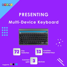 Load image into Gallery viewer, Champ BK372 - Multi Device Wireless Bluetooth Keyboard