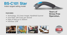 Load image into Gallery viewer, TVS Electronics Online Store - BS-C101 Star Barcode Scanner - 4