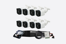 Load image into Gallery viewer, Full HD 2MP Cameras Combo KIT 8 Channel Full HD DVR + 8 Bullet Cameras + 1 TB Hard Disc + Wire Roll + Supply &amp; All Required connectors - CCTV Bundle 2

