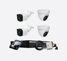 Load image into Gallery viewer, Full HD 2MP Cameras Combo KIT 4 Channel Full HD DVR + 2 Dome Cameras + 2 Bullet Cameras + 1 TB Hard Disc + Wire Roll + Supply &amp; All Required connectors - CCTV Bundle 4
