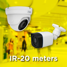 Load image into Gallery viewer, Full HD 2MP Cameras Combo KIT 4 Channel Full HD DVR + 2 Dome Cameras + 2 Bullet Cameras + 1 TB Hard Disc + Wire Roll + Supply &amp; All Required connectors - CCTV Bundle 4
